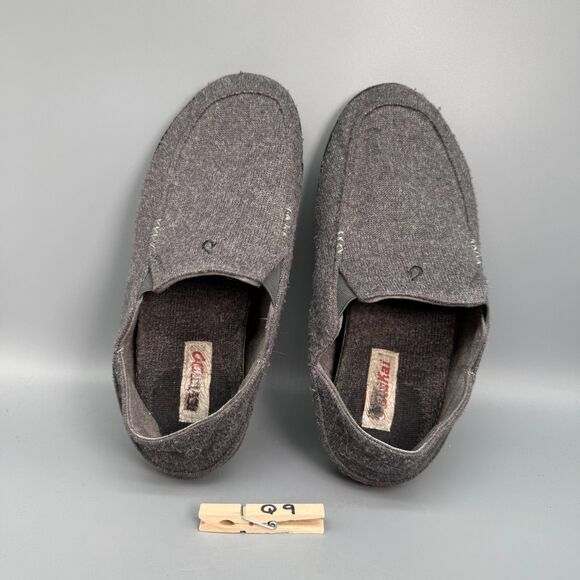 Olukai Moloa Hulu Men\'s 9 Gray Wool Lightweight Slip-On Low Top Comfort Slippers